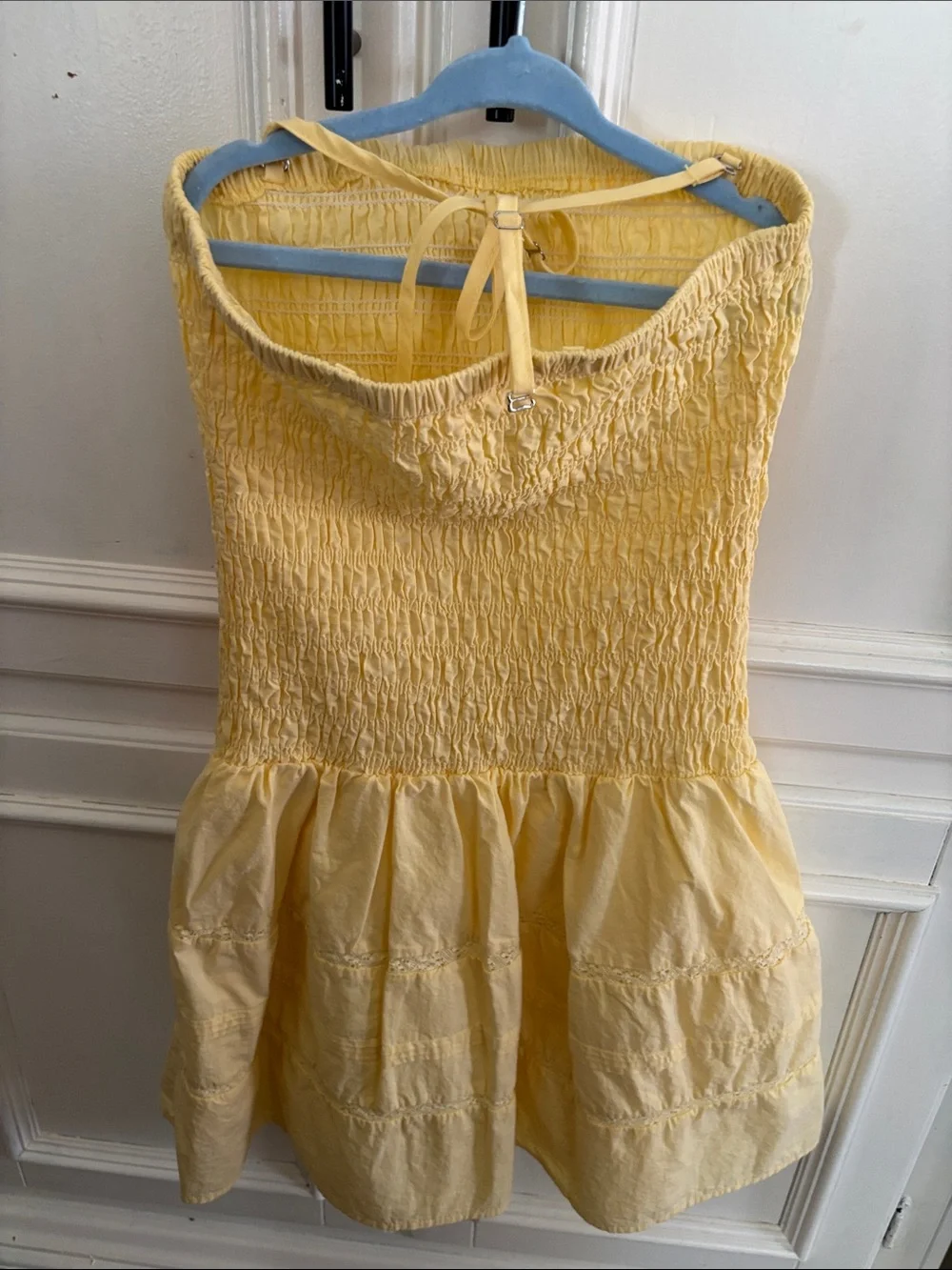 Yellow Smocked Ruffle Kids Dress